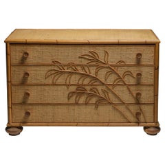 Vivai del Sud Bamboo Chest of Drawers, Italy, 1970s