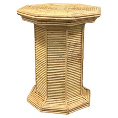 Vivai del Sud Bamboo Handcrafted Stylish Mid-Century Modern Rattan Pedestal 
