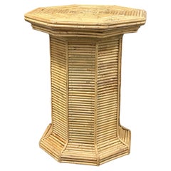 Vivai del Sud Bamboo Handcrafted Stylish Mid-Century Modern Rattan Pedestal