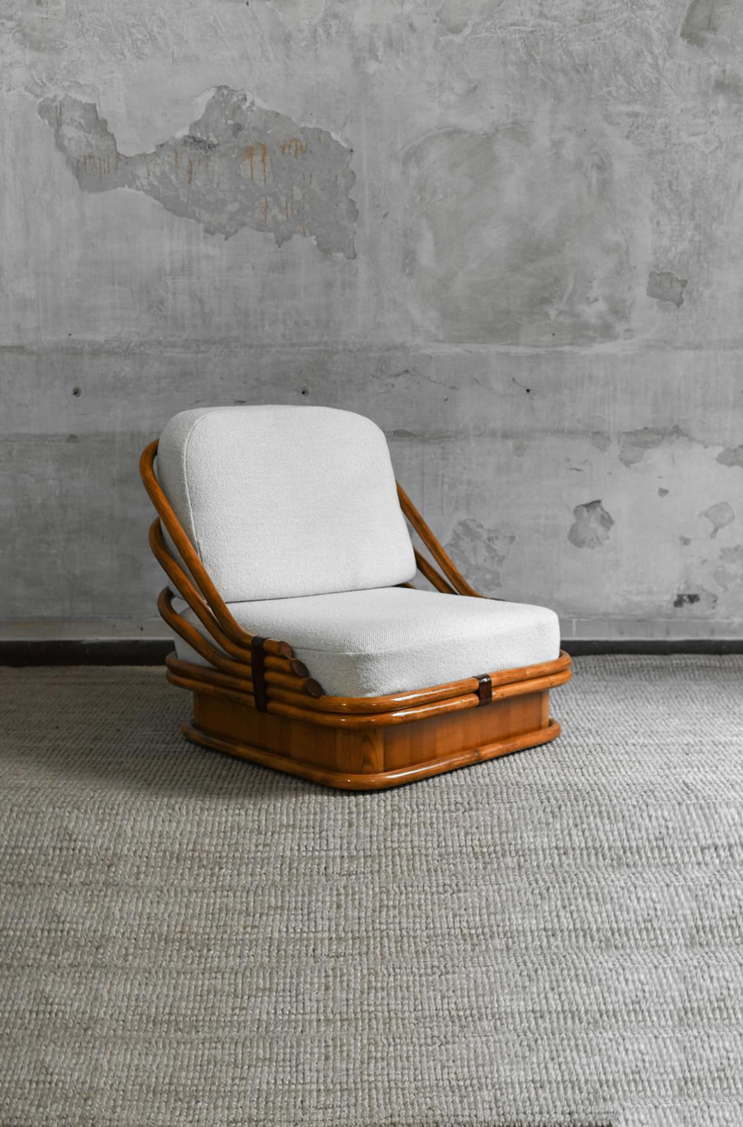 Leather Vivai Del Sud Bamboo Living Room Set For Sale