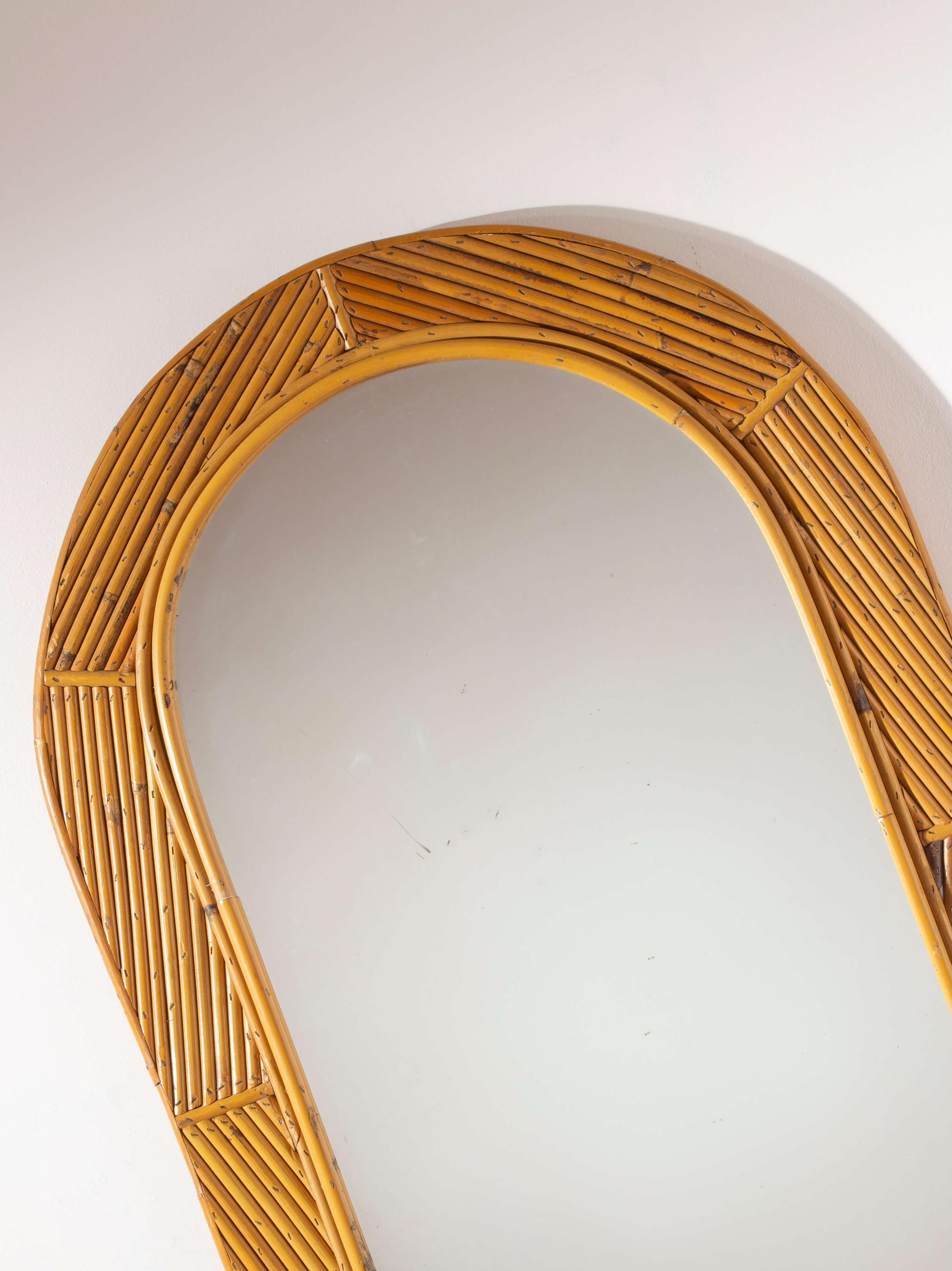 Vivai del Sud bamboo mirror, Italy, 1960s 1