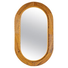 Vivai del Sud bamboo mirror, Italy, 1960s