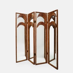 Vivai del Sud Bamboo Palm Trees Mirrored Screen, Italy, 1970s