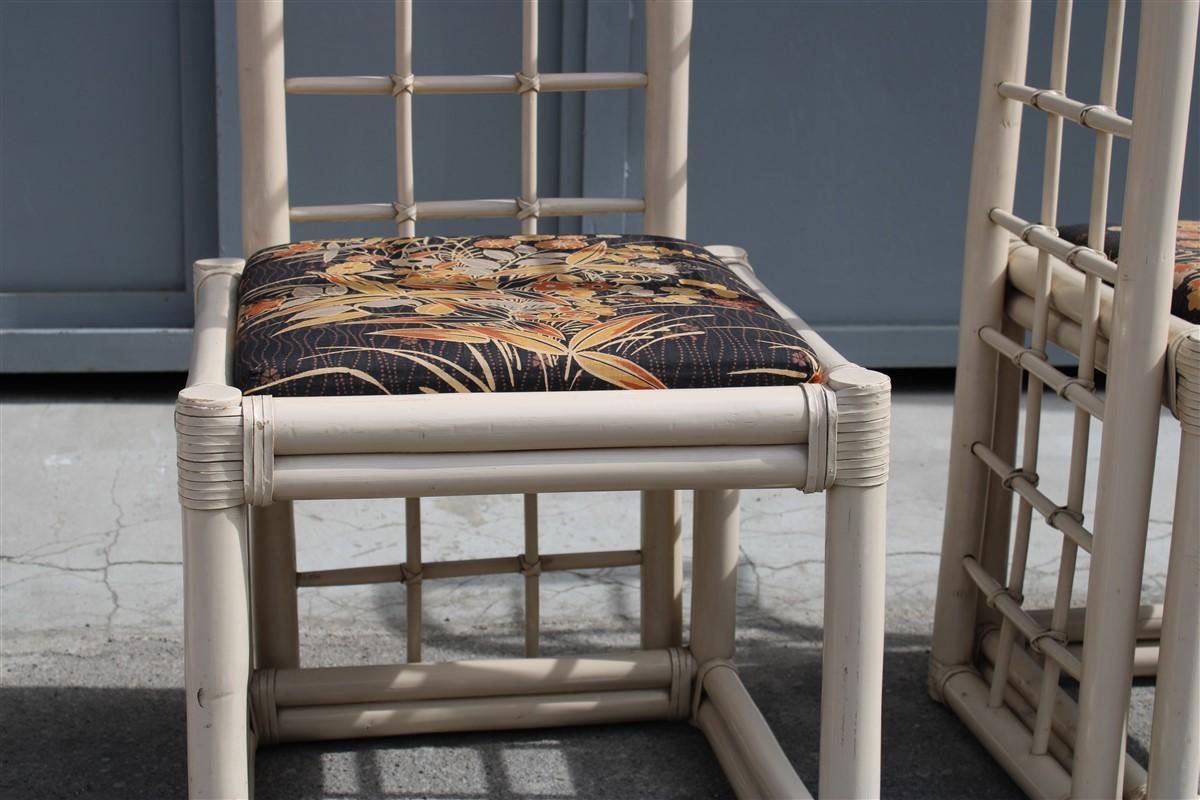 Vivai del Sud-Stühle mit hoher Rückenlehne aus weißem Bambus, italienisches Design, 1970 im Zustand „Gut“ im Angebot in Palermo, Sicily