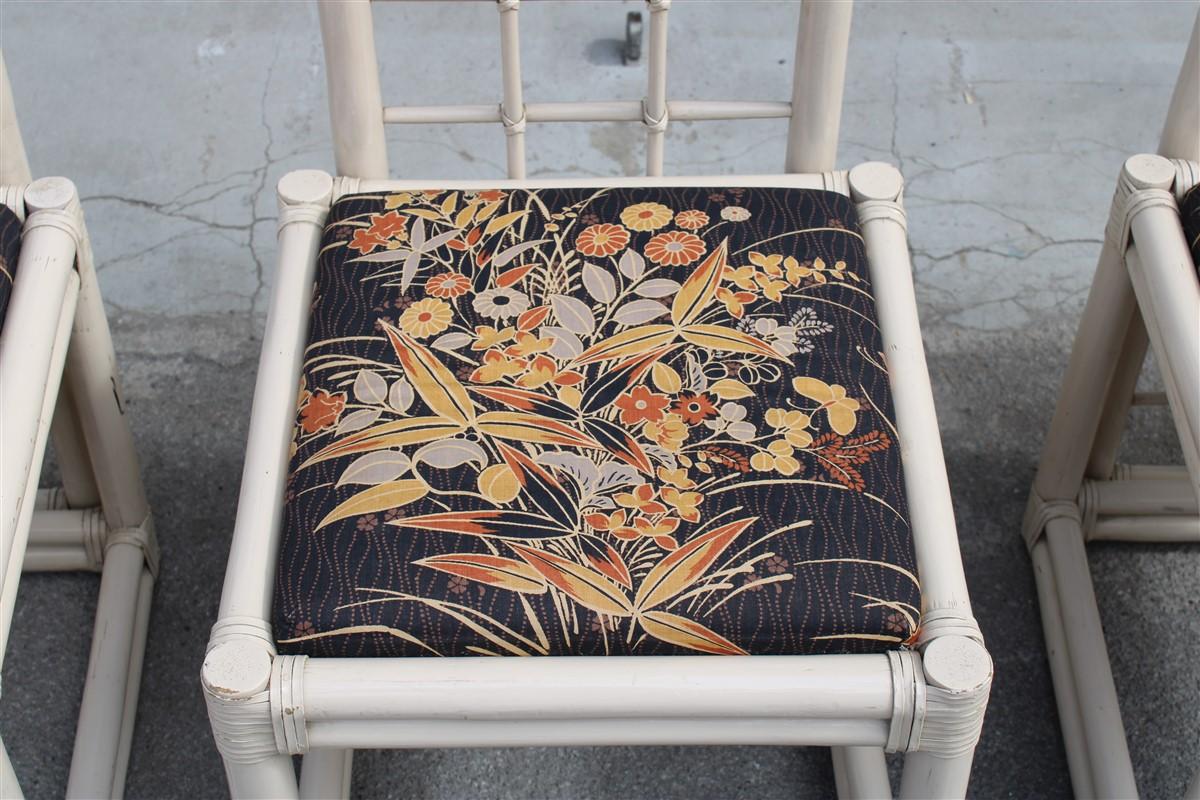 Vivai del Sud-Stühle mit hoher Rückenlehne aus weißem Bambus, italienisches Design, 1970 im Angebot 2
