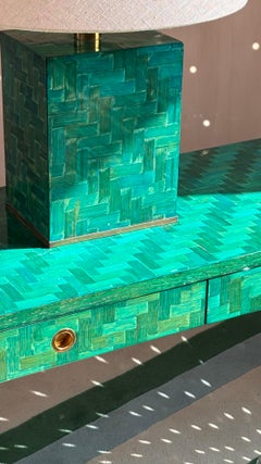 Vivai Del Sud Green pressed bamboo console and  lamp