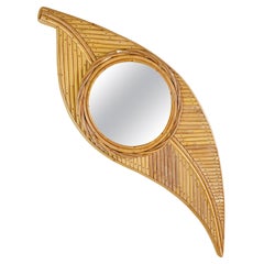 Vivai Del Sud - Miroir italien à feuilles de bambou, années 1970