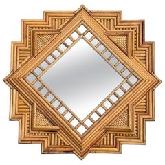 Vivai Del Sud Italian Bamboo Mirror, 1970s