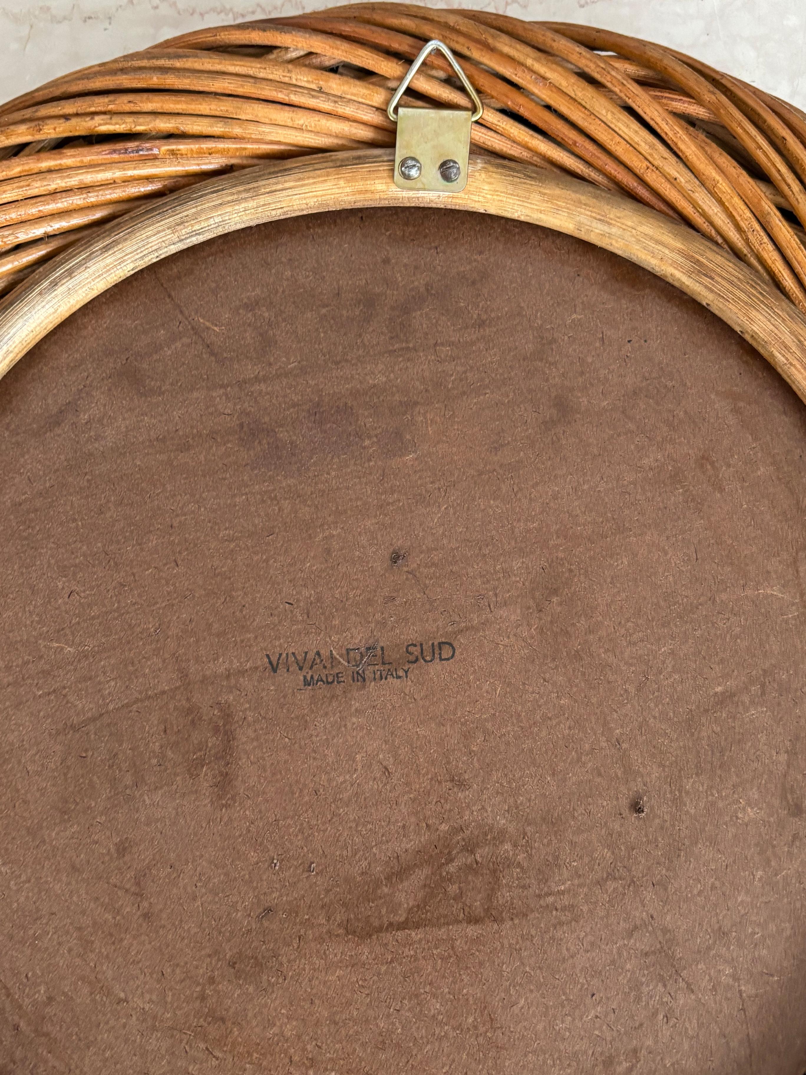 Vivai del Sud Specchi da parete in rattan e bambù del Medioevo anni '70 in vendita 5