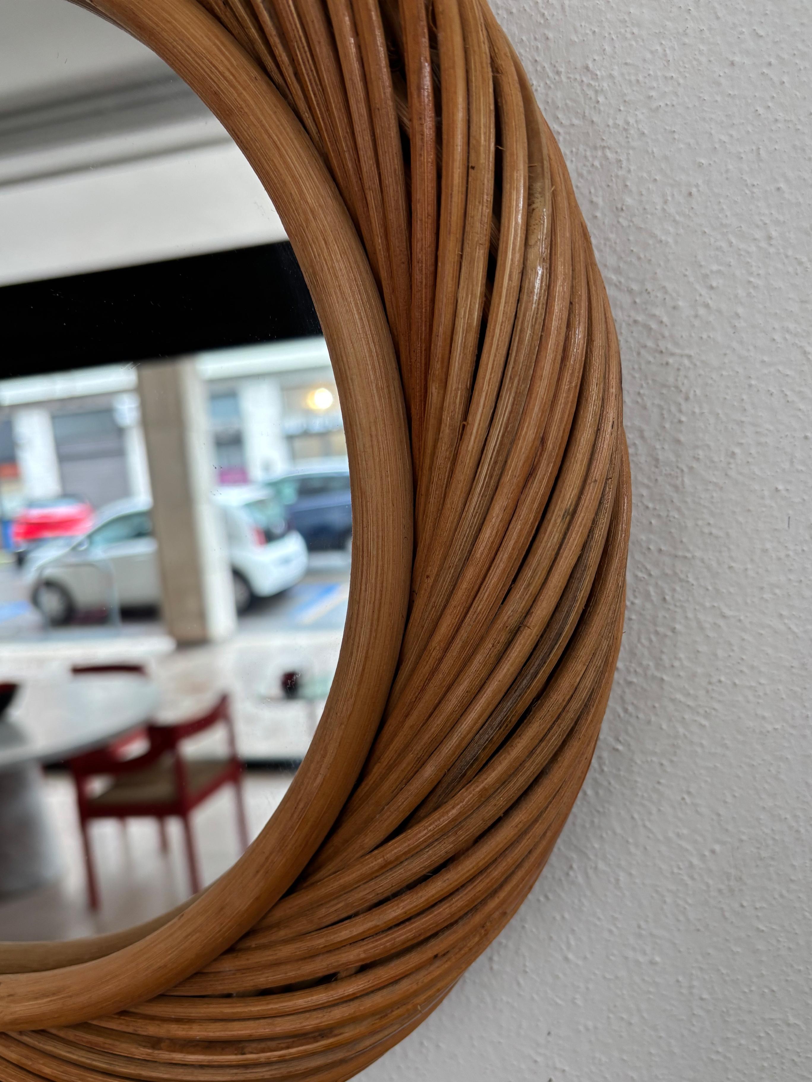 Vivai del Sud Specchi da parete in rattan e bambù del Medioevo anni '70 in vendita 2