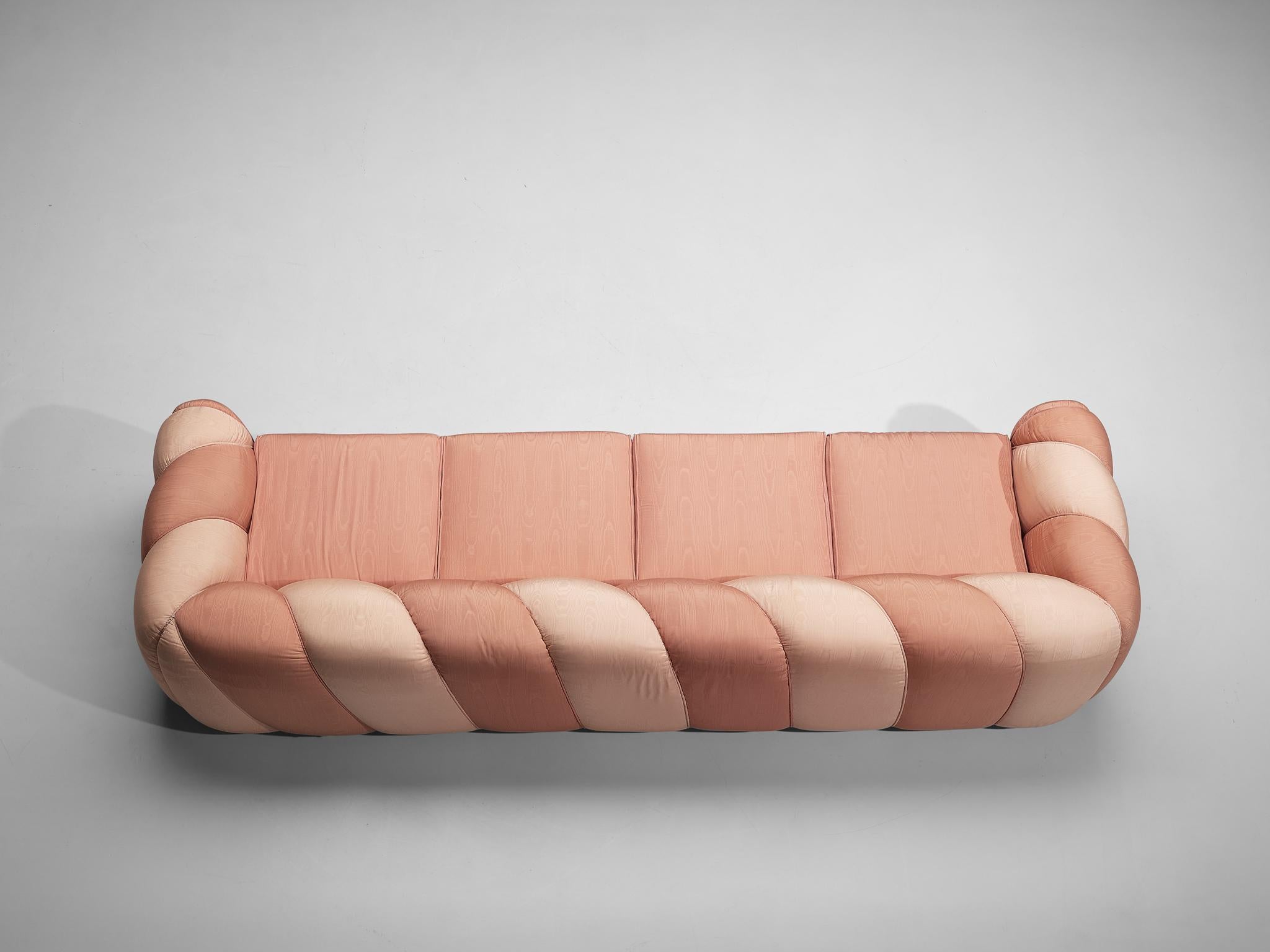 Vivai del Sud Large Four Seat Sofa in Pink Fabric Upholstery 5