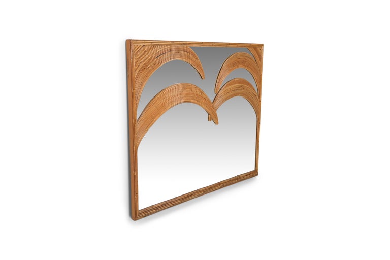 Hollywood Regency Vivai del Sud Large Tropicalist Mirror from the 1970s