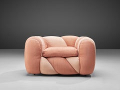 Vivai del Sud Lounge Chair in Pink Fabric Upholstery