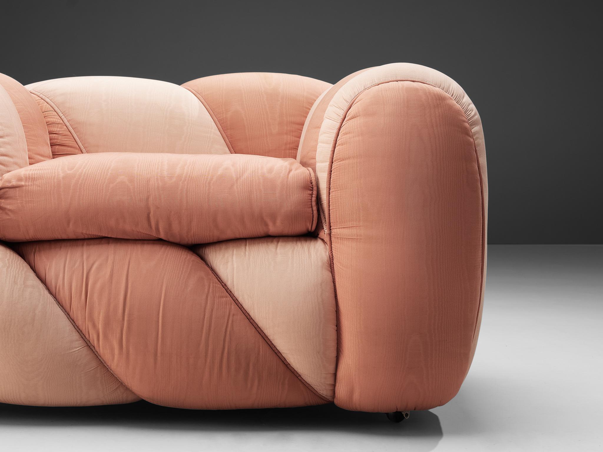Fin du 20e siècle Chaise longue Vivai del Sud avec revêtement en tissu rose  en vente