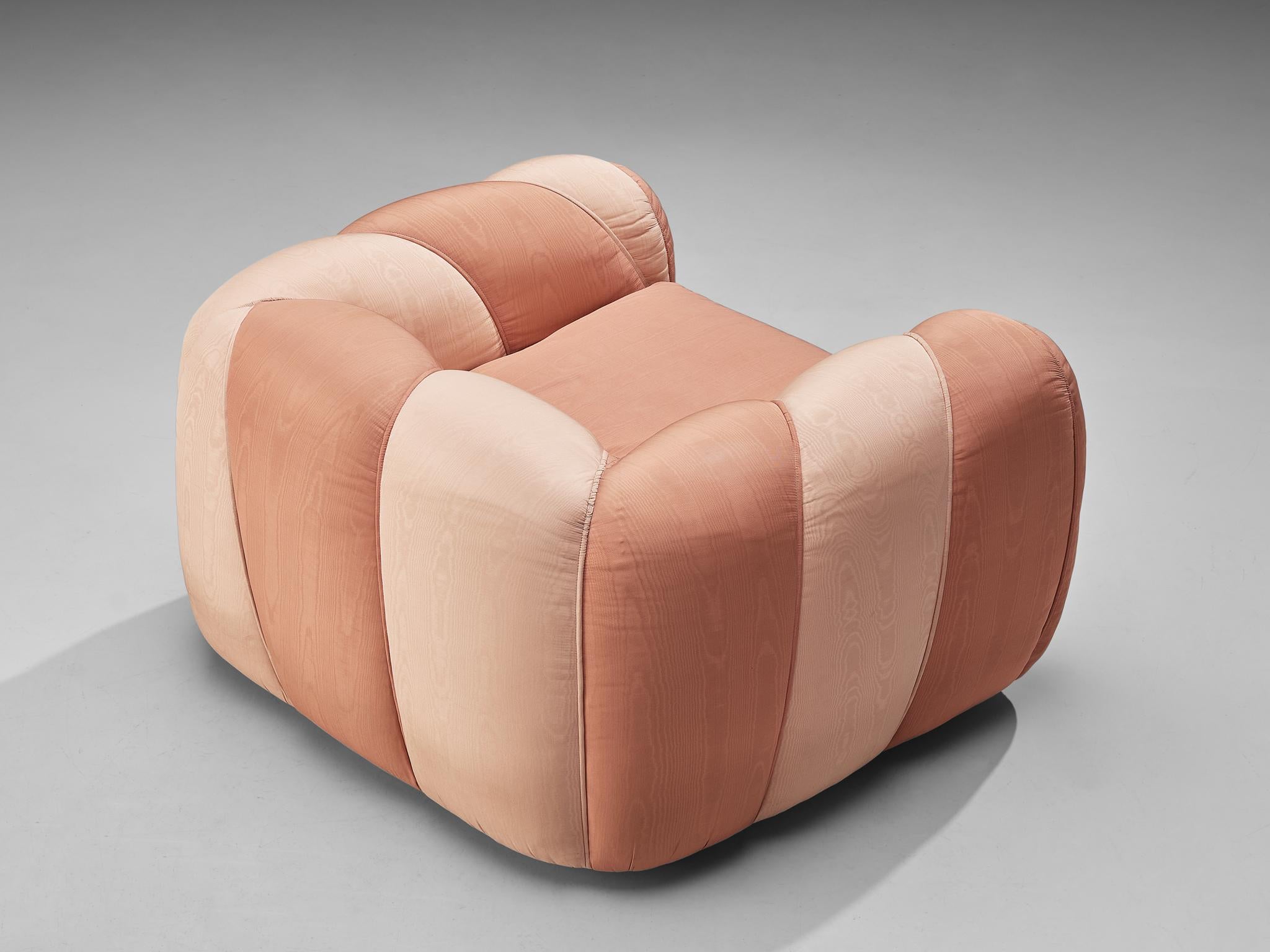 Vivai del Sud Lounge Chair in Pink Fabric Upholstery 2
