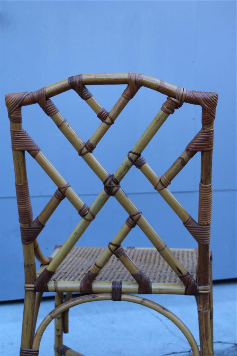 Mid-20th Century Vivai del Sud Pair of Midcentury Chairs Solid Bamboo Italian Design, 1960s