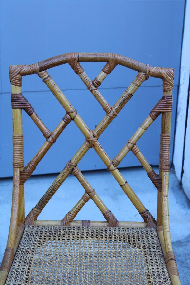 Vivai del Sud Pair of Midcentury Chairs Solid Bamboo Italian Design, 1960s 2