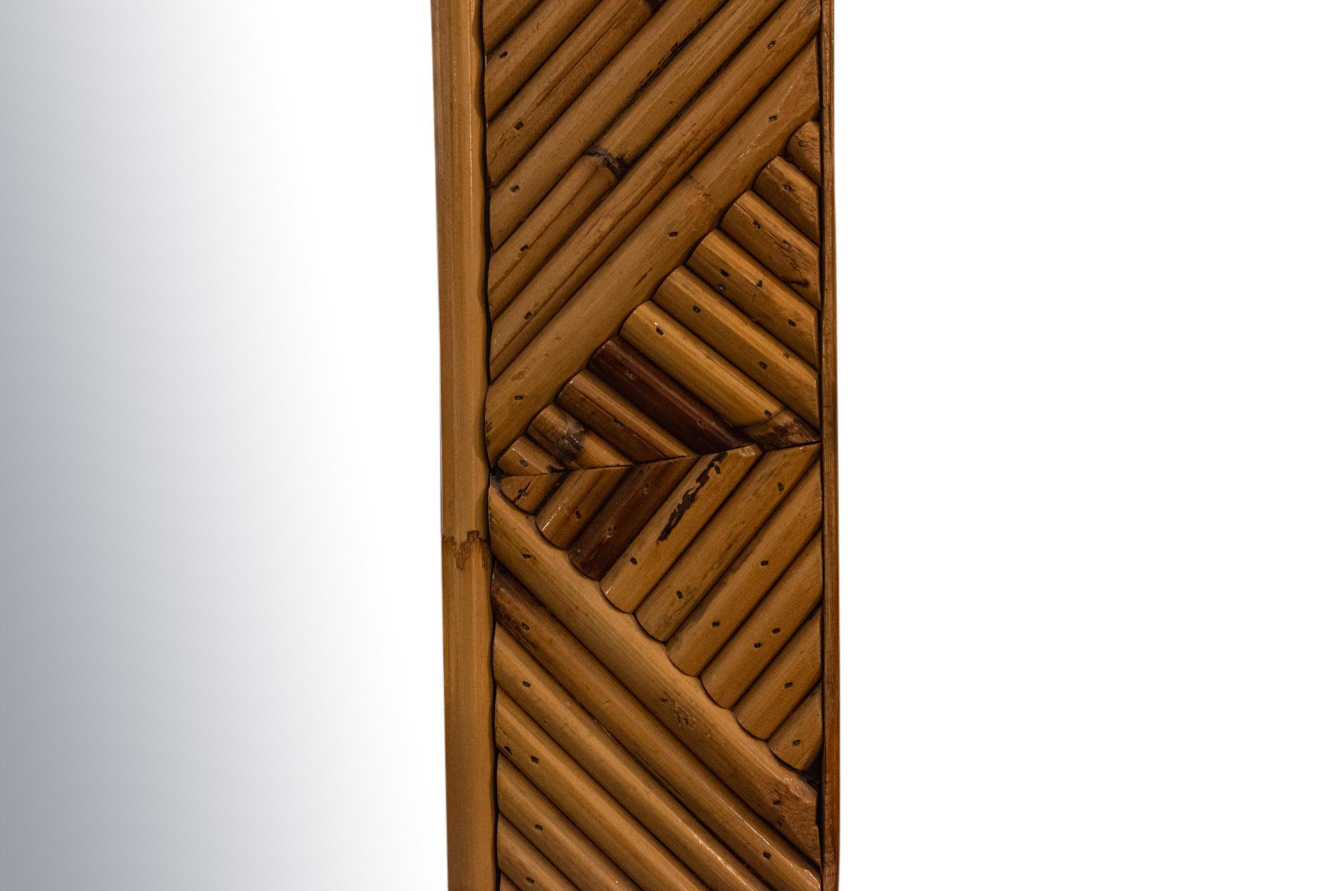 Late 20th Century Vivai del Sud, Pair of Mirrors, Bamboo and Rattan, circa 1970, Italy
