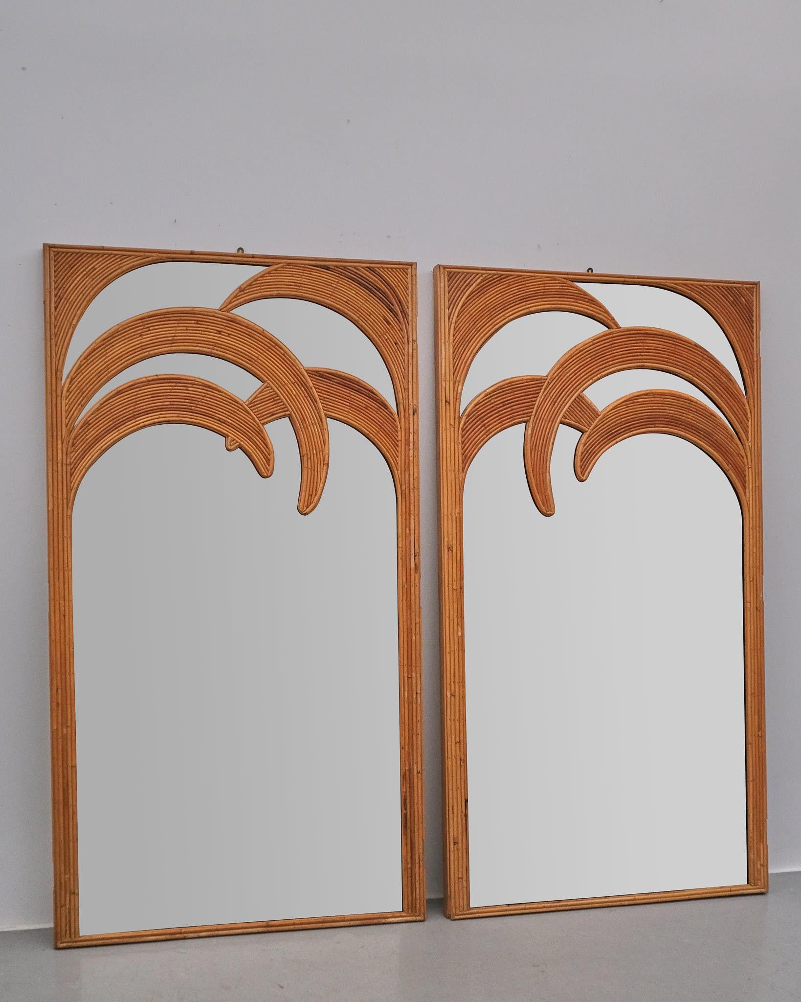 Mid-Century Modern Vivai del Sud 'Parma Series' Pair of mirrors from the 1970s For Sale