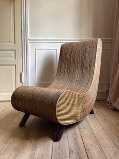Fauteuil de salon Vivai del Sud en roseau, Italie, années 1960