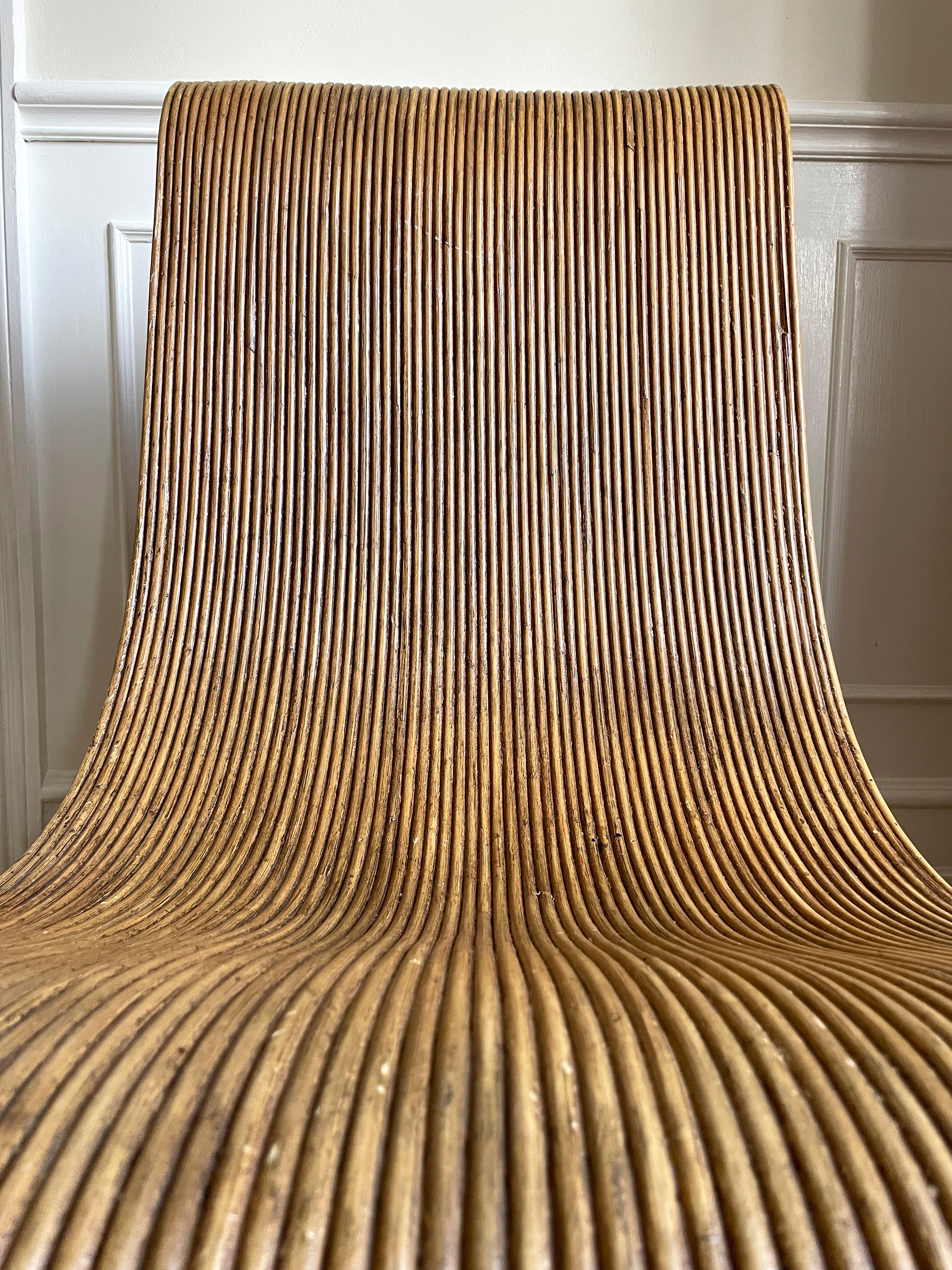 Bamboo Vivai del Sud Pencil Reed Lounge Chair, Italy, 1960s