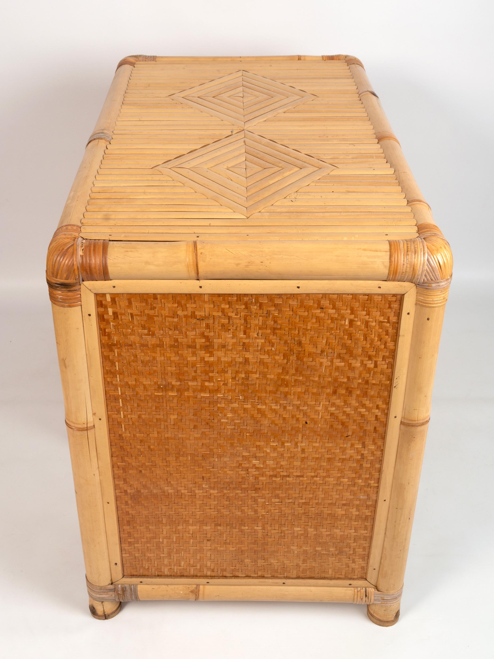 Vivai del Sud Rattan and Bamboo Desk / Vanity Table Italy, C.1970 For Sale 1