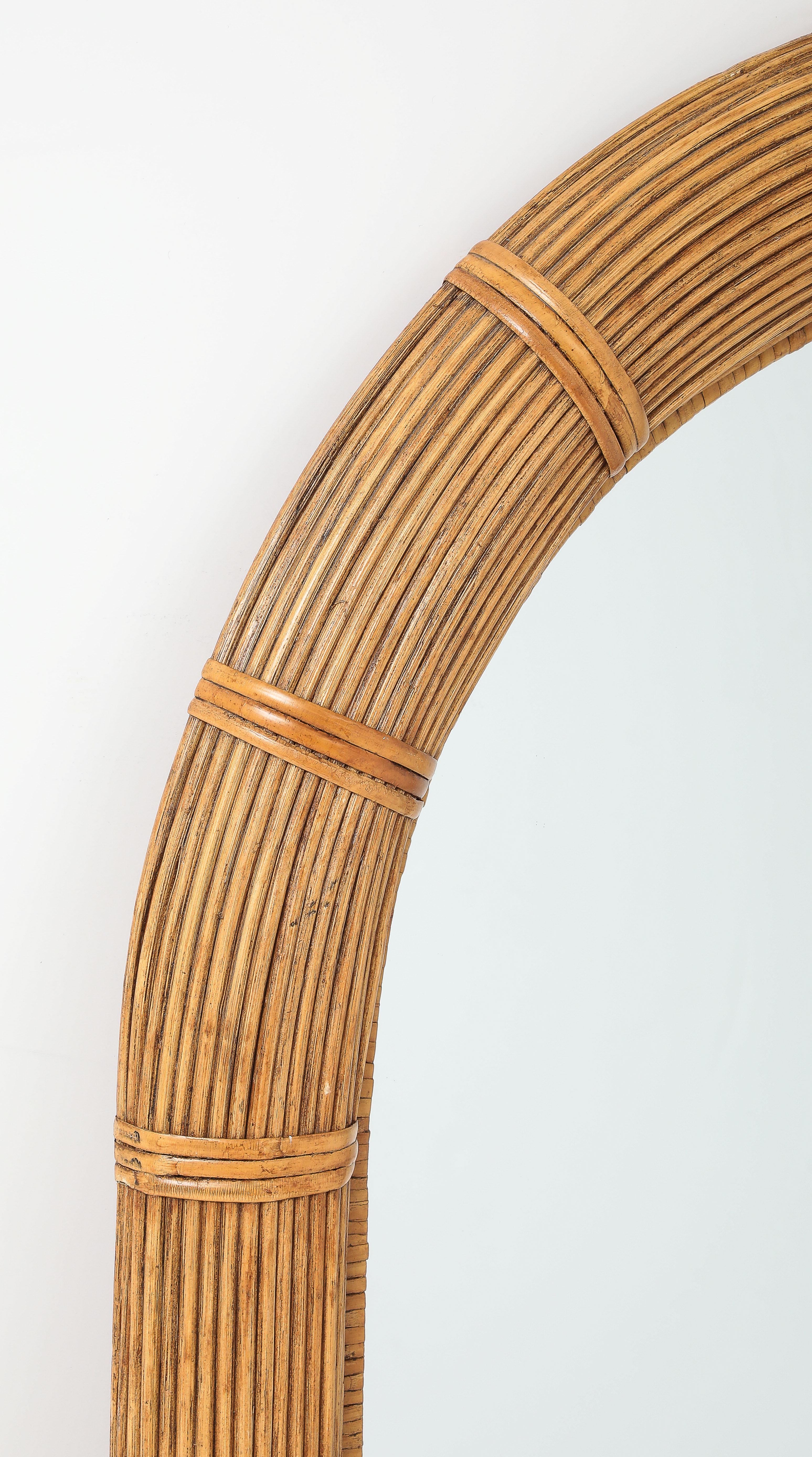 Vivai Del Sud Rattan Arched Mirror, Italy In Good Condition For Sale In New York, NY