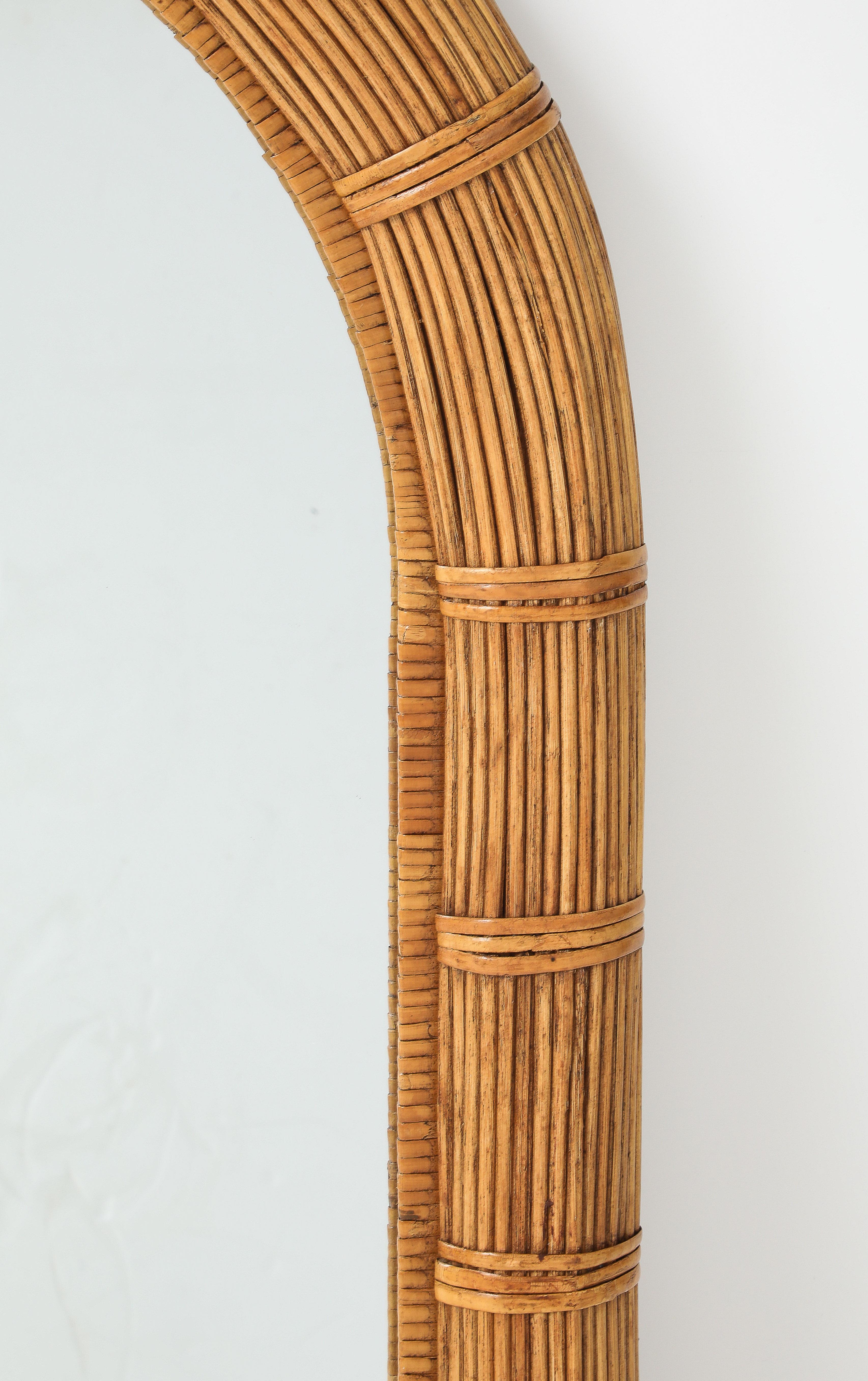 Vivai Del Sud Rattan Arched Mirror, Italy For Sale 1