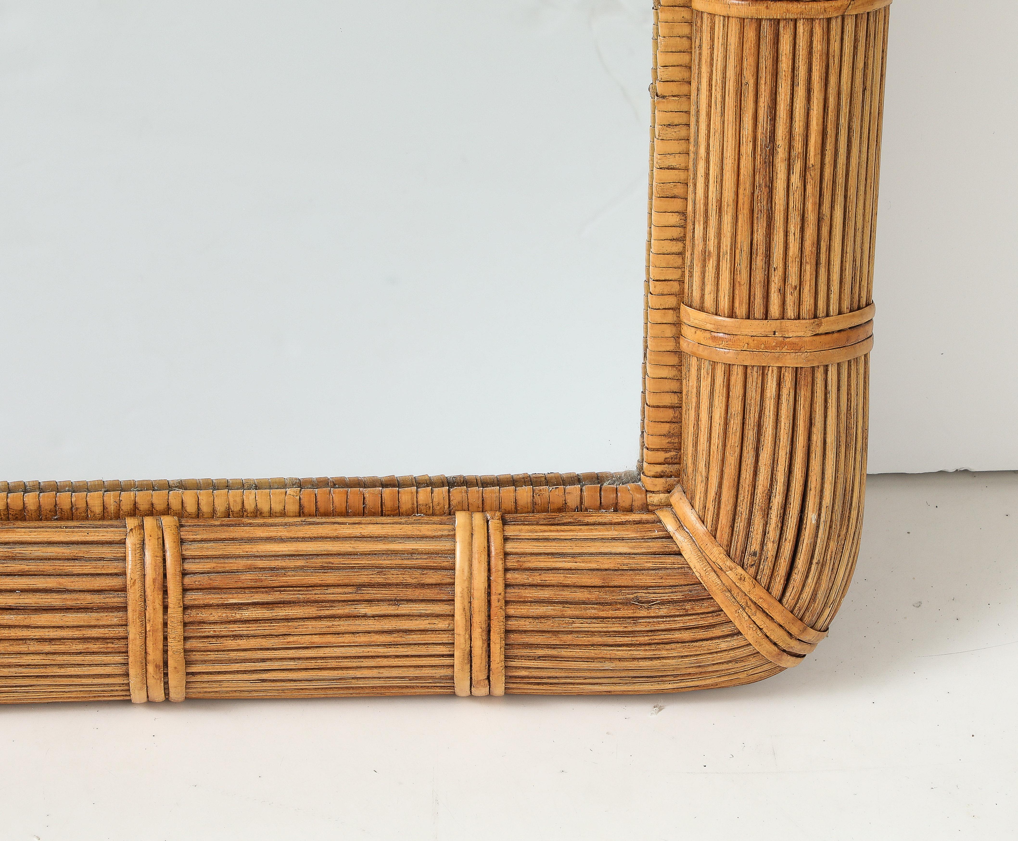 Vivai Del Sud Rattan Arched Mirror, Italy For Sale 2
