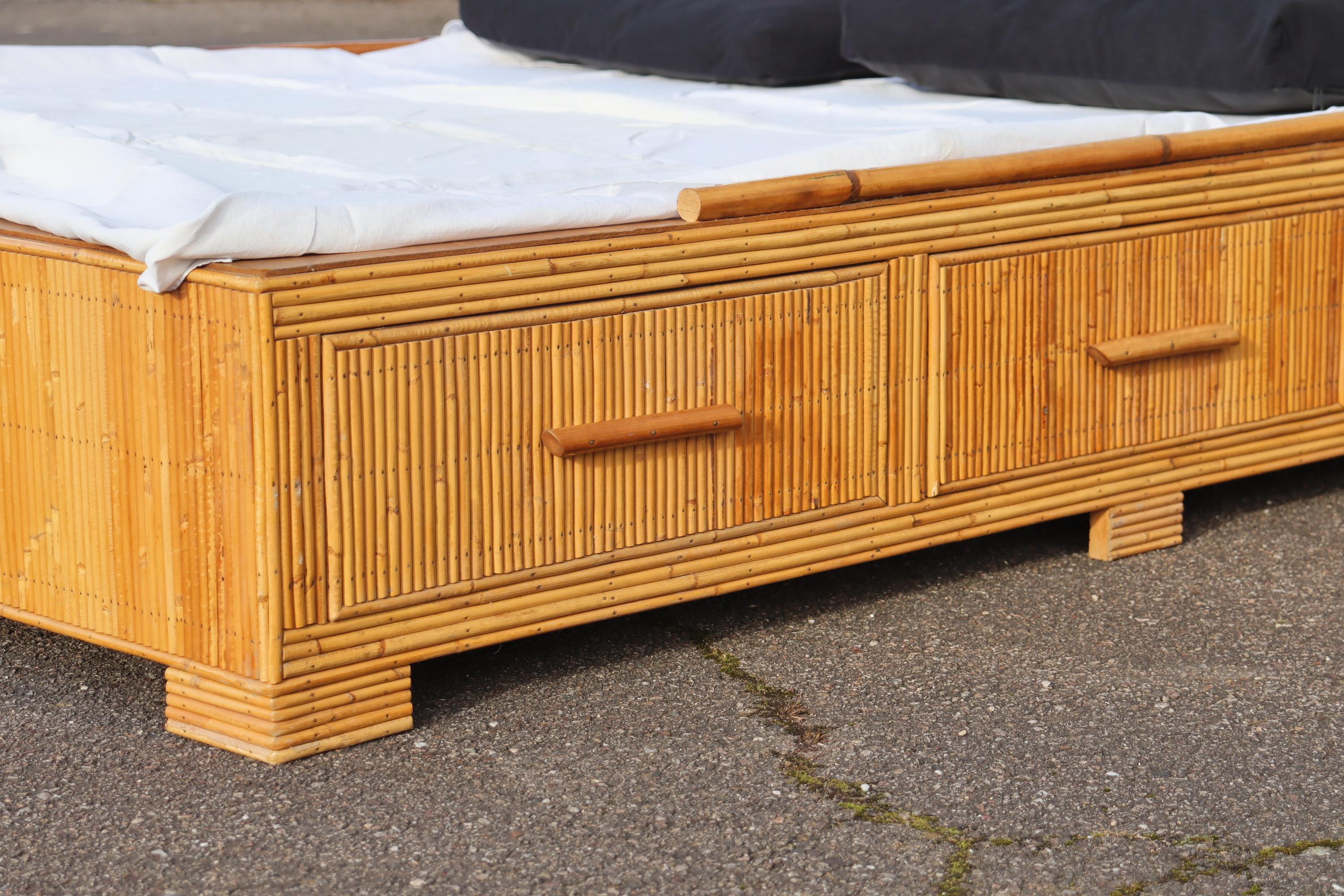 Bohemian Vivai Del Sud Rattan Bed For Sale