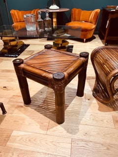 Vivai del sud rattan chair with table/ottoman