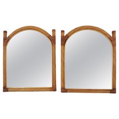 Miroir crayon Vivai del Sud en rotin avec plateau en arc de cercle, deux ajustables