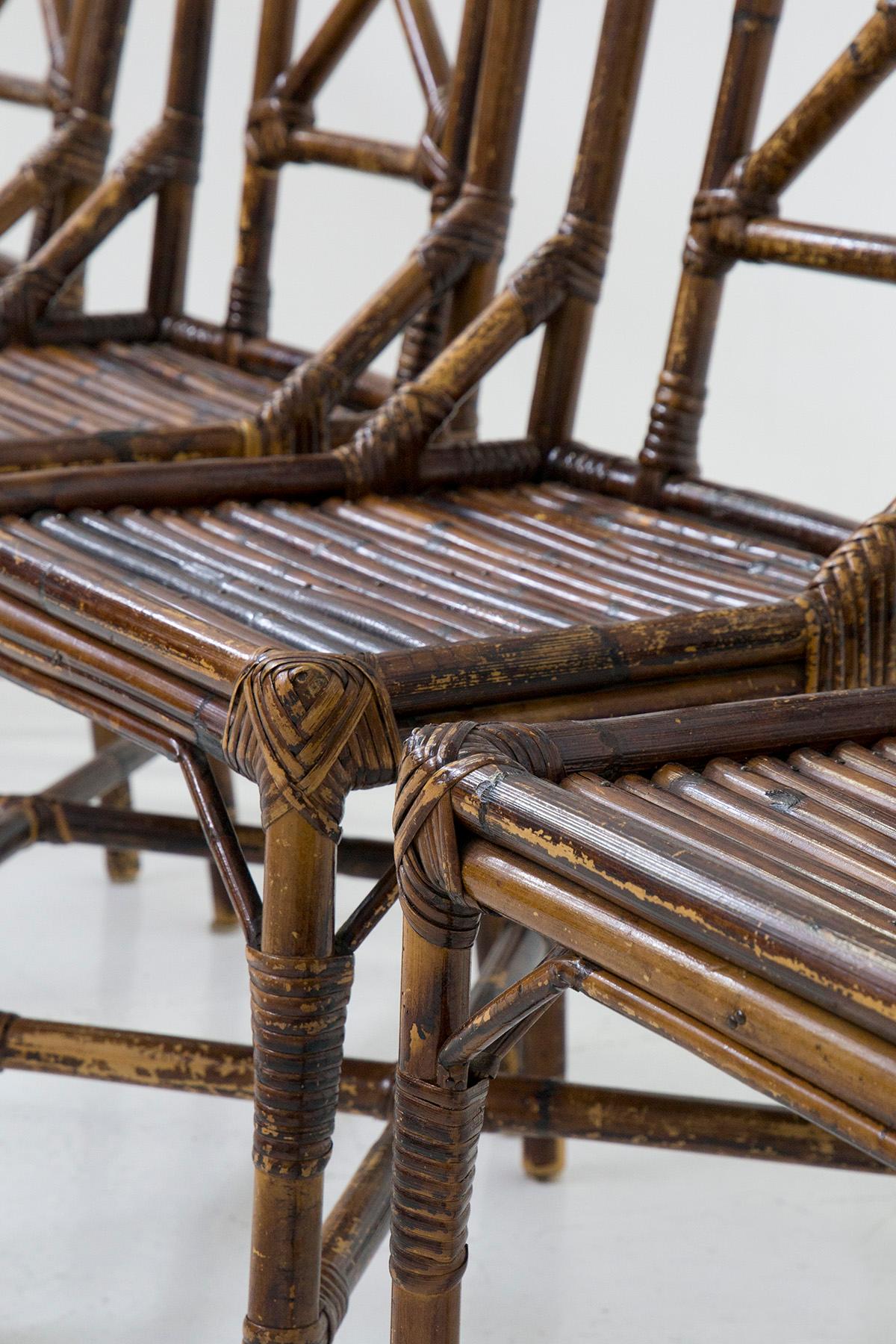 Vivai del Sud Set of Six Bamboo Chairs 4