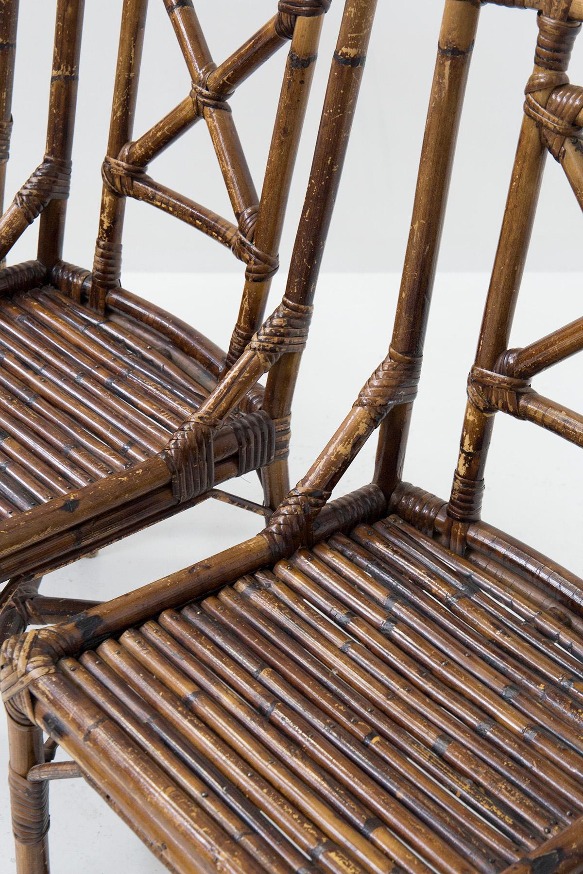 Vivai del Sud Set of Six Bamboo Chairs In Good Condition For Sale In Milano, IT