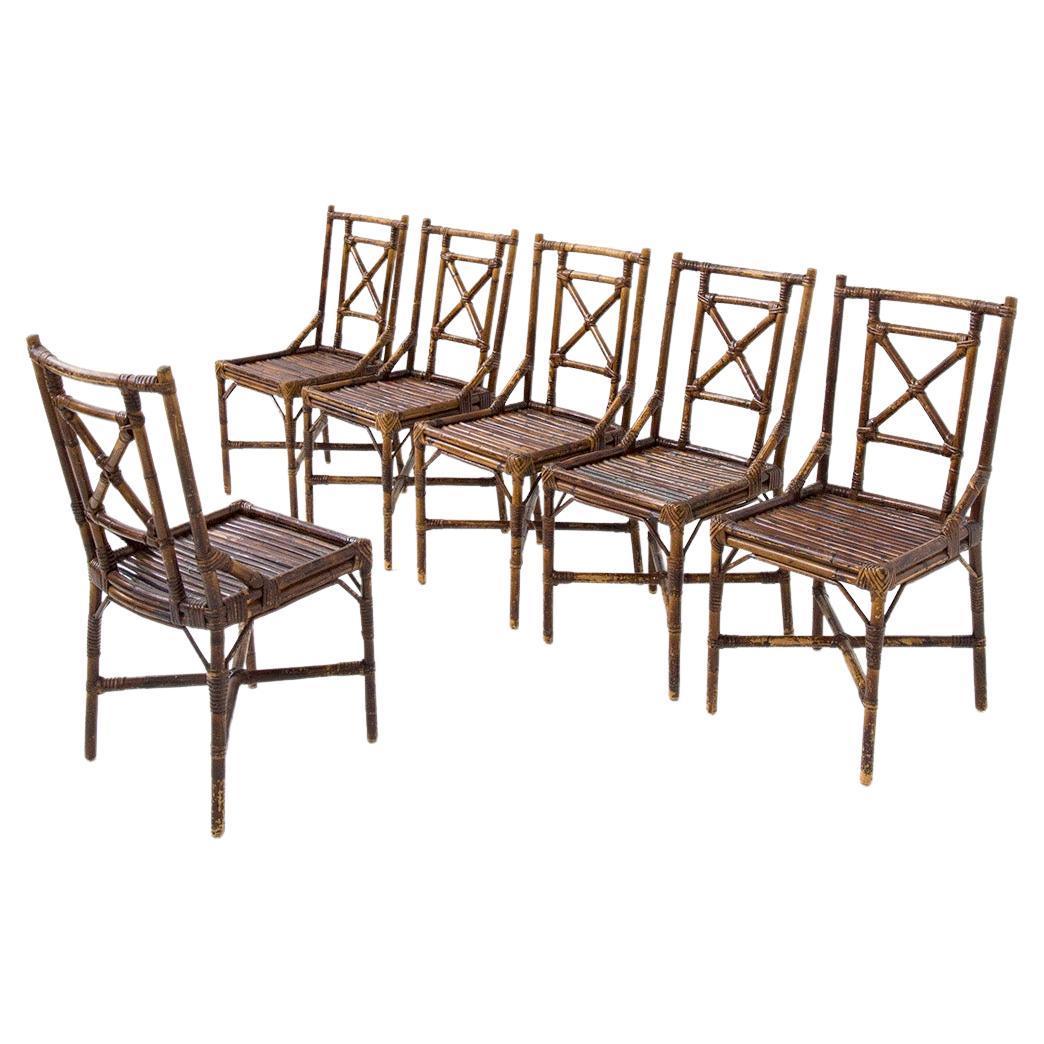 Vivai del Sud Set of Six Bamboo Chairs For Sale
