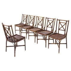 Vintage Vivai del Sud Set of Six Bamboo Chairs