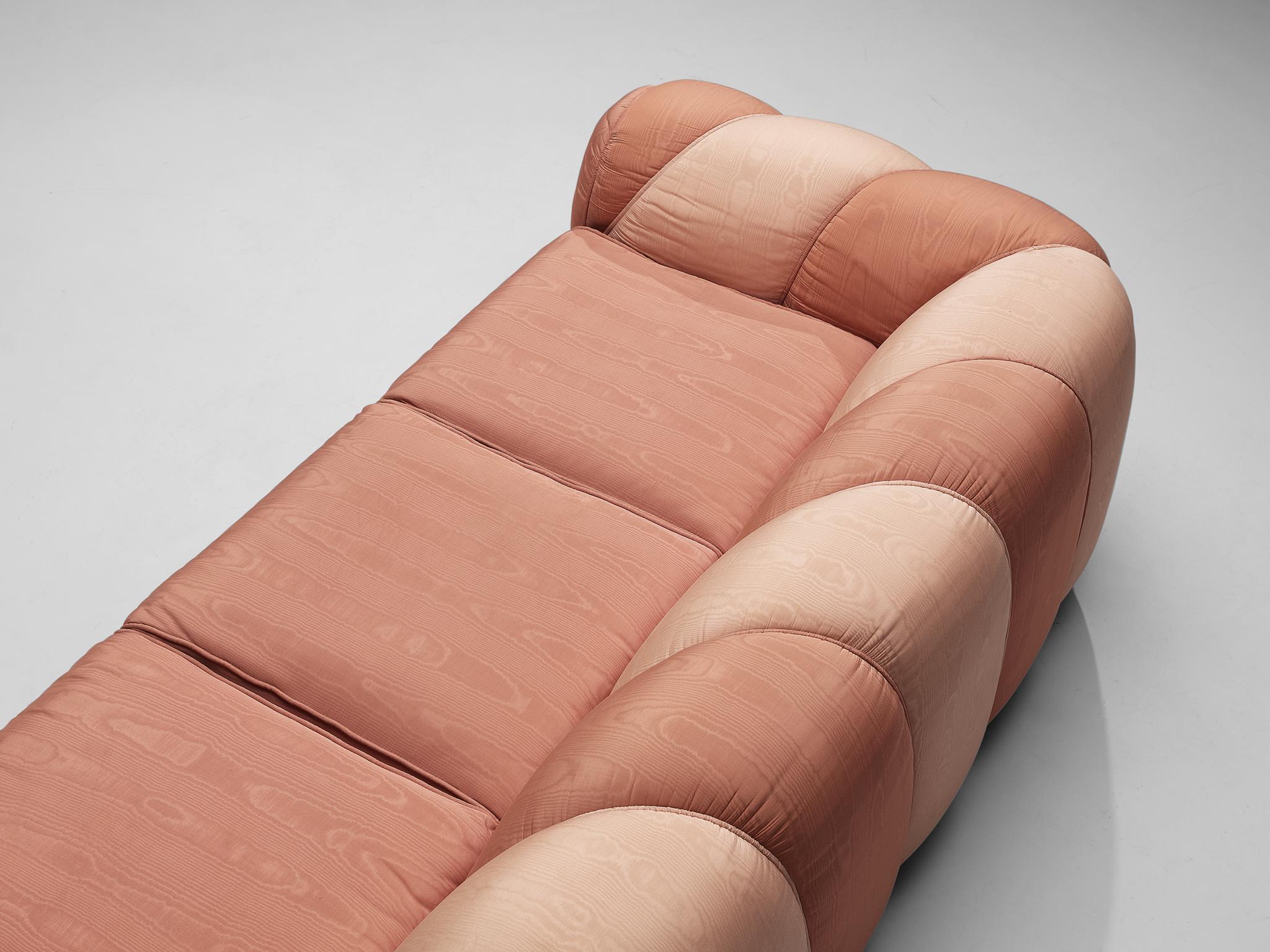 Bold Vivai del Sud Sofa in Pink Fabric Upholstery 1