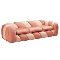 Bold Vivai del Sud Sofa in Pink Fabric Upholstery