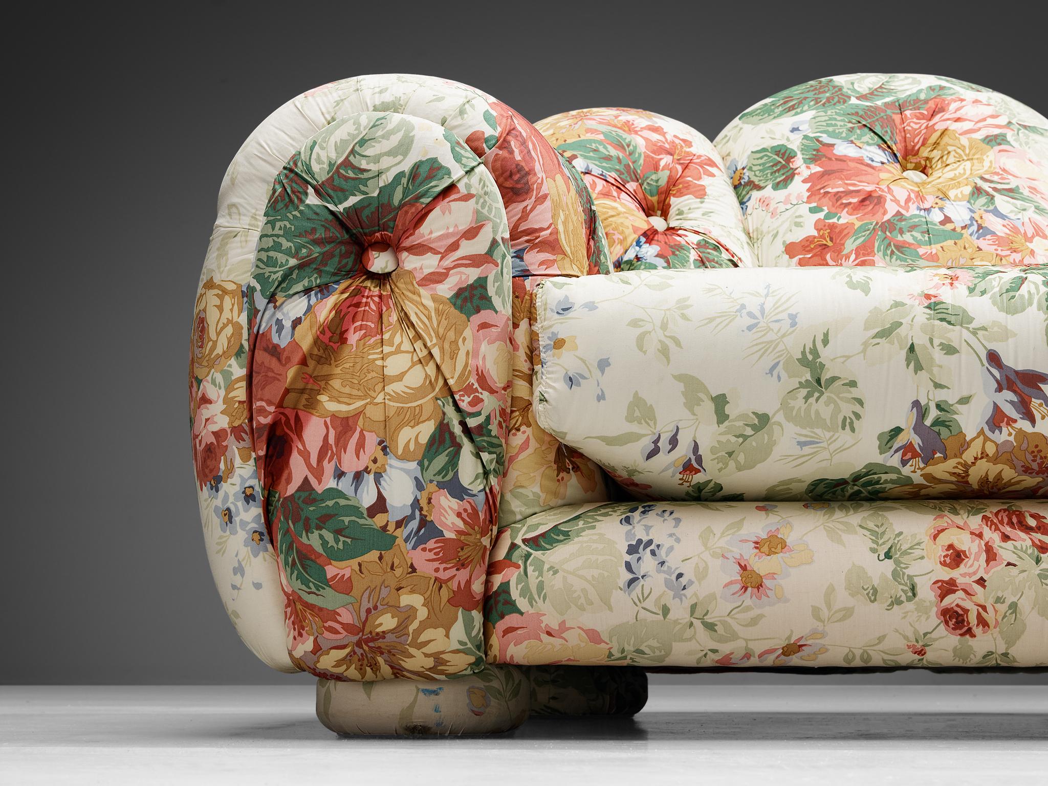 Italian Vivai Del Sud 'Superstar' Lounge Chair in Floral Upholstery