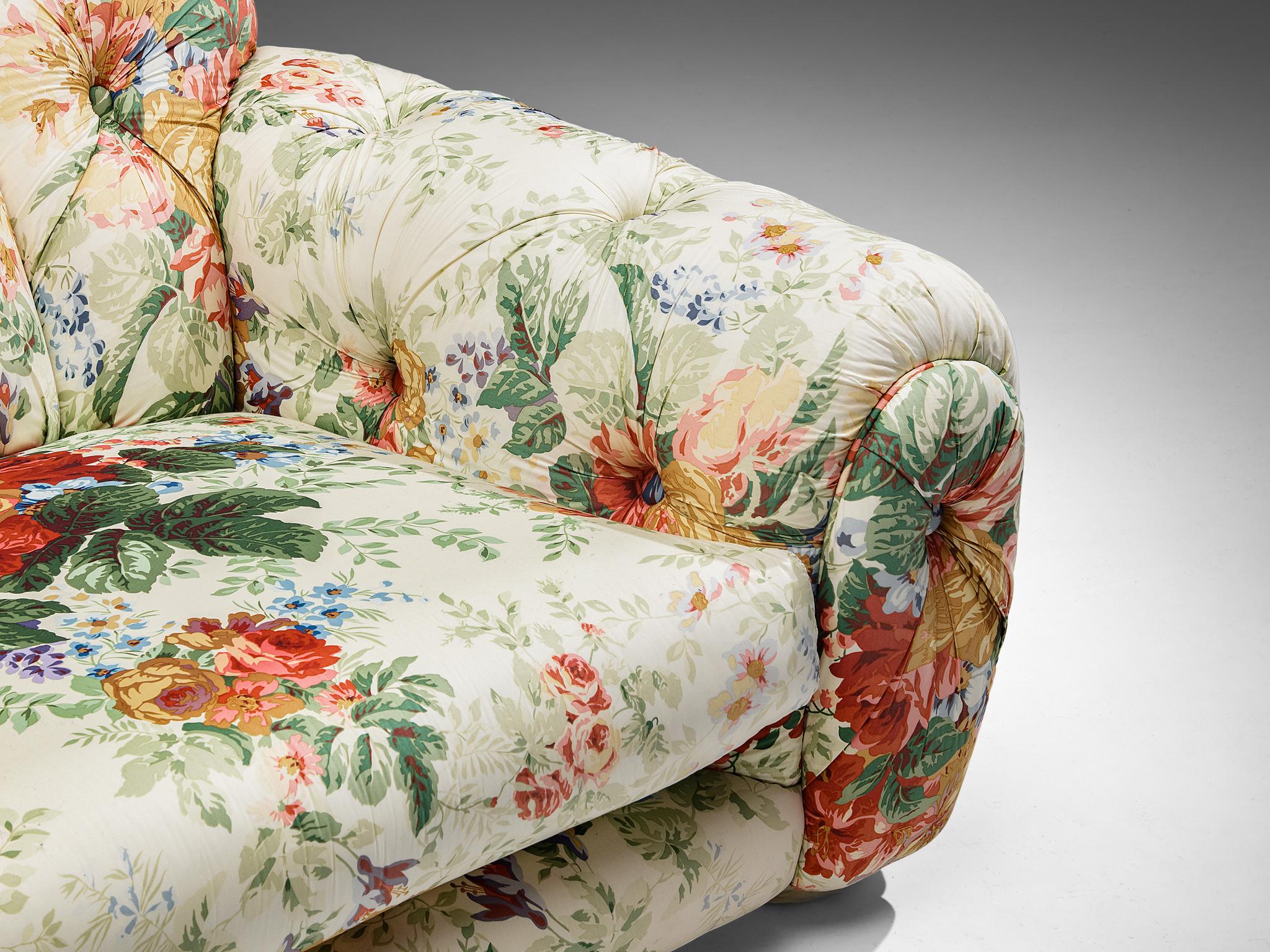 Fabric Vivai Del Sud 'Superstar' Lounge Chair in Floral Upholstery