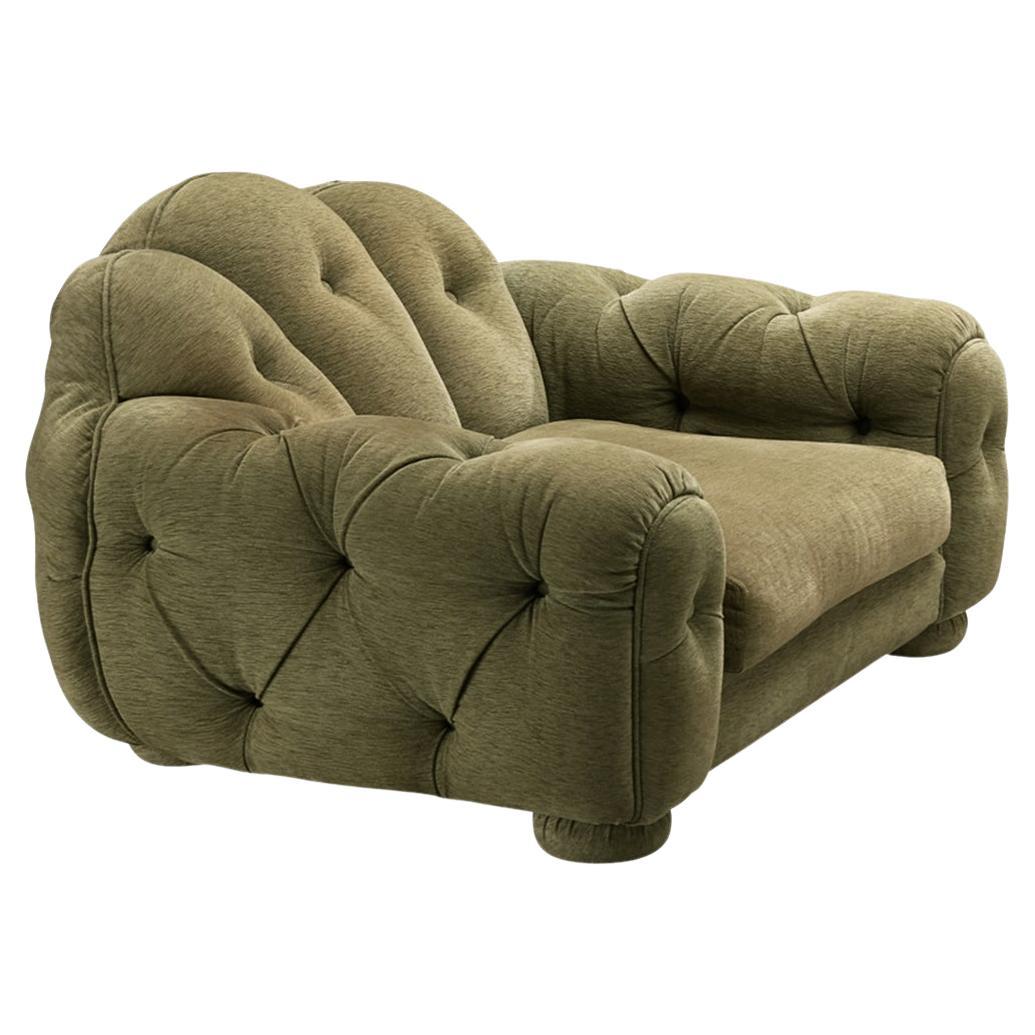 Vivai Del Sud Superstar Lounge Chair in Olive Green Fabric