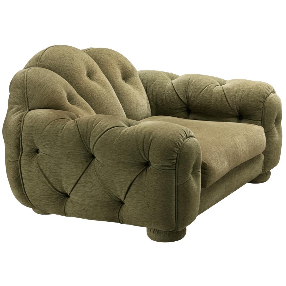 Fauteuil de salon Vivai Del Sud Superstar en tissu vert olive en vente