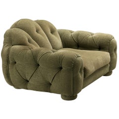 Vivai Del Sud Superstar Lounge Chair in Olive Green Fabric