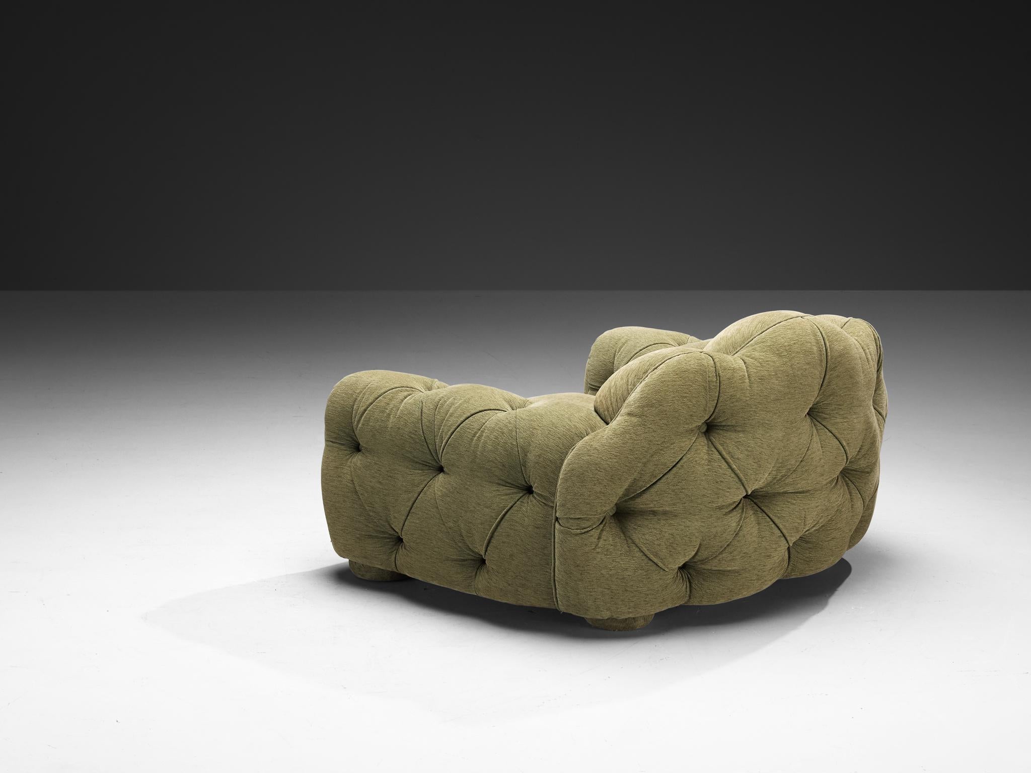 Tissu Paire de fauteuils de salon Vivai Del Sud Superstar en tissu vert olive en vente