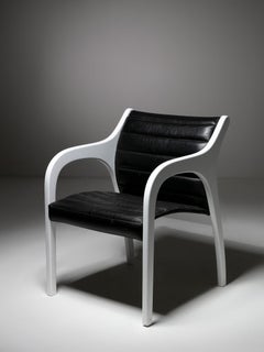 "Vivalda" Leather Lounge Chair by Claudio Salocchi for Sormani, Italy 1970s