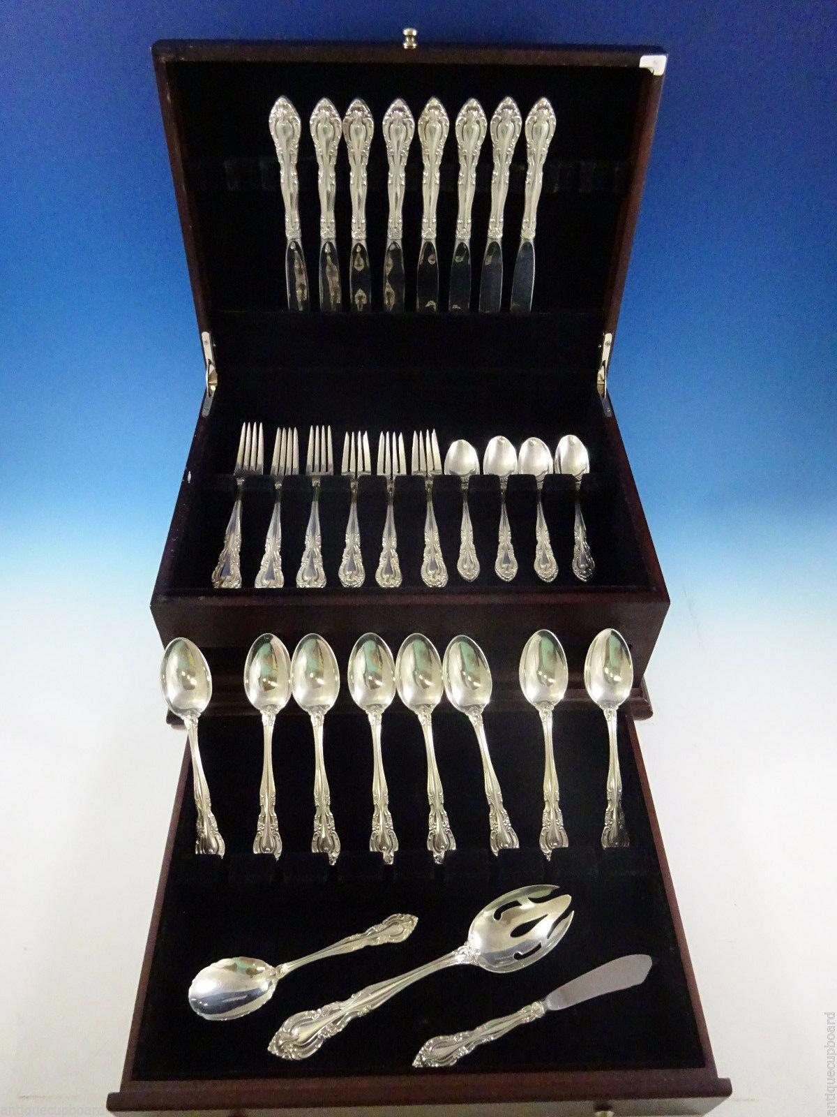 Vivaldi by Alvin sterling silver flatware set, 43 pieces. This set includes:

8 knives, 9 1/4