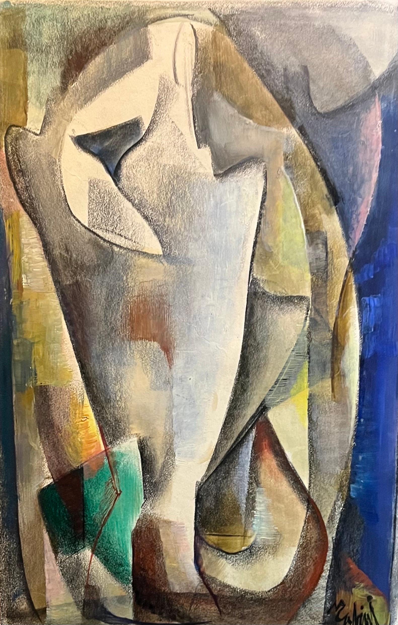 Composición abstracta N°2 de Vivaldo Martini - Óleo sobre lienzo 60x38 cm