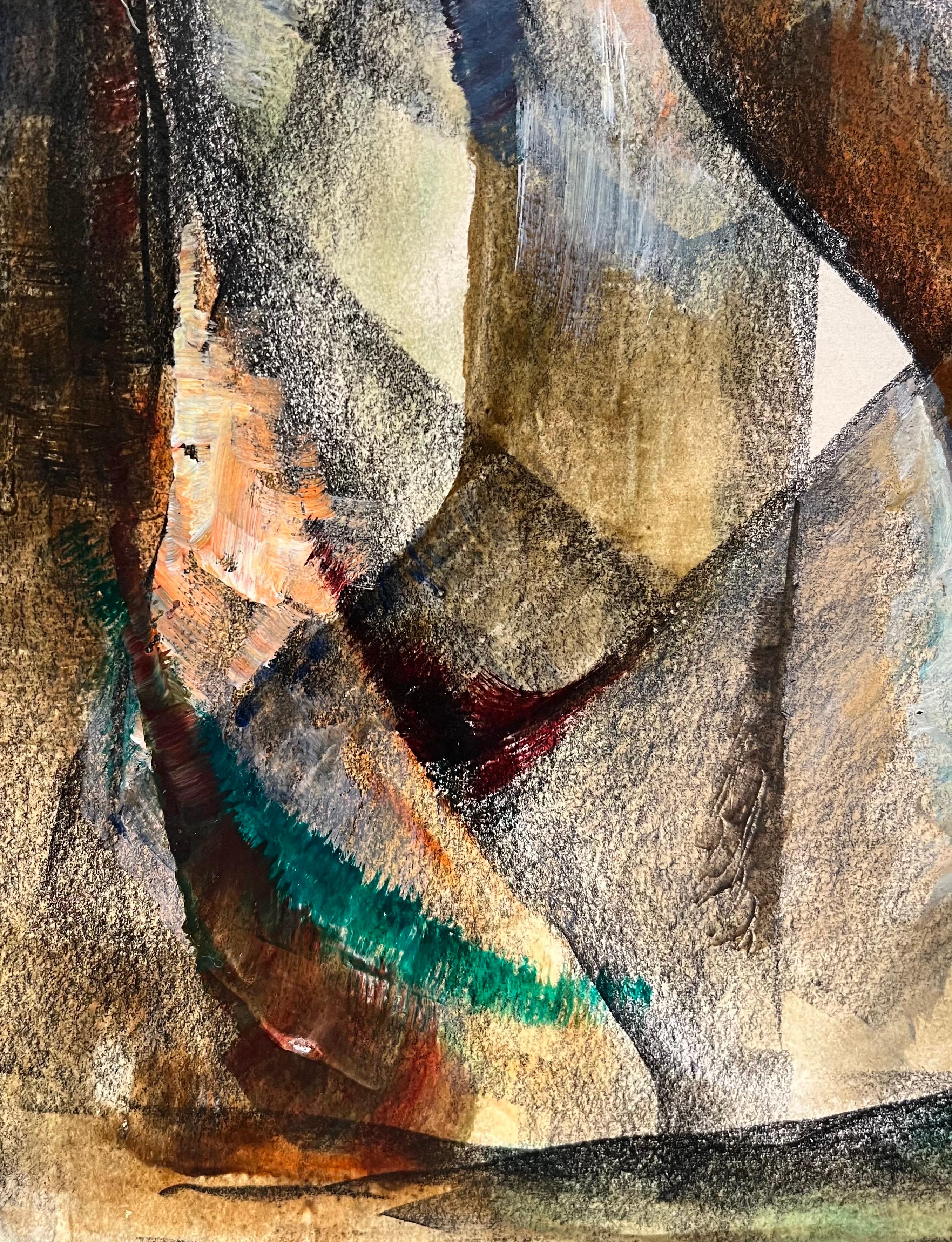 Composizione astratta N°4 di Vivaldo Martini - Olio su tela 73x38 cm in vendita 2