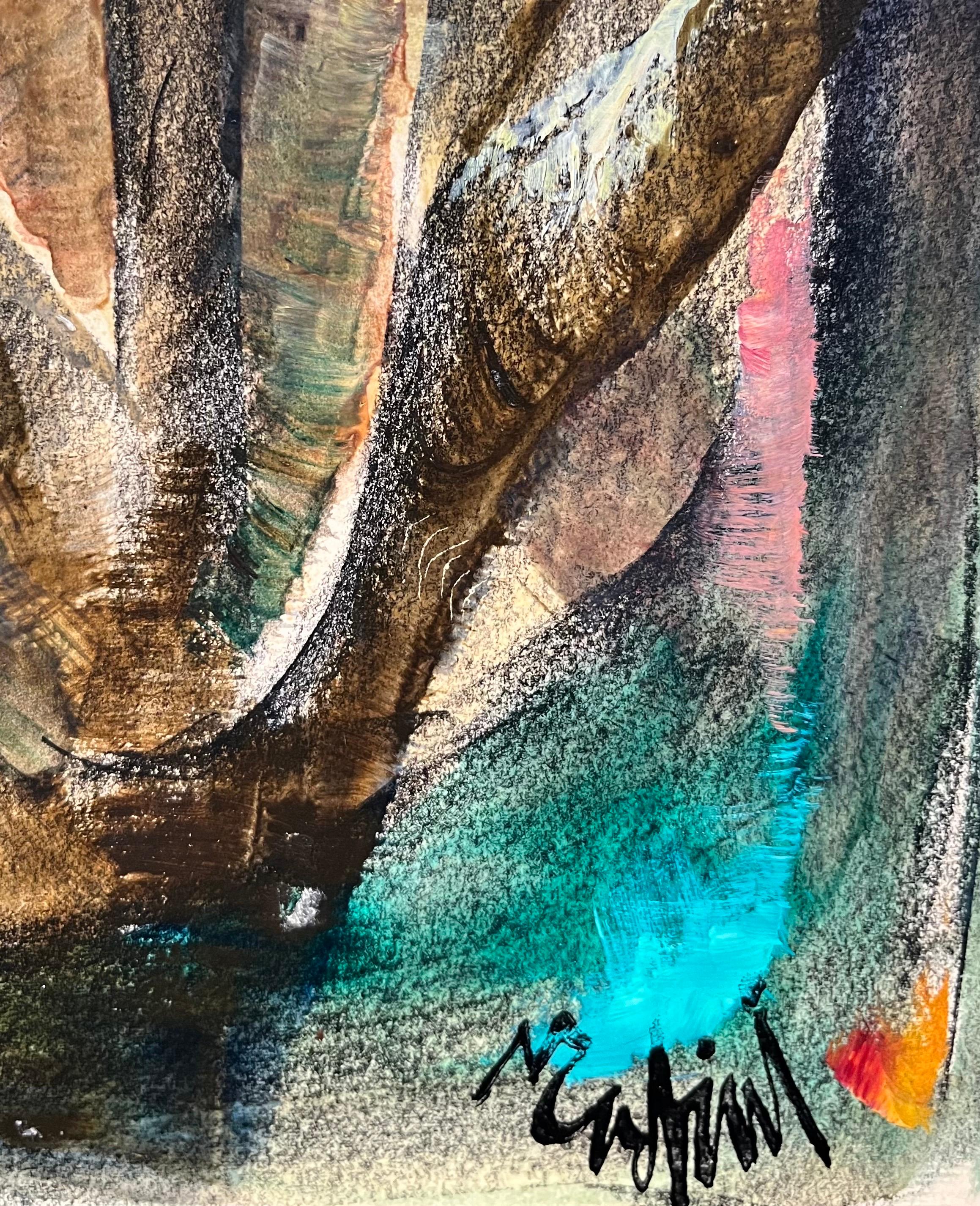 Composizione astratta N°4 di Vivaldo Martini - Olio su tela 73x38 cm in vendita 3