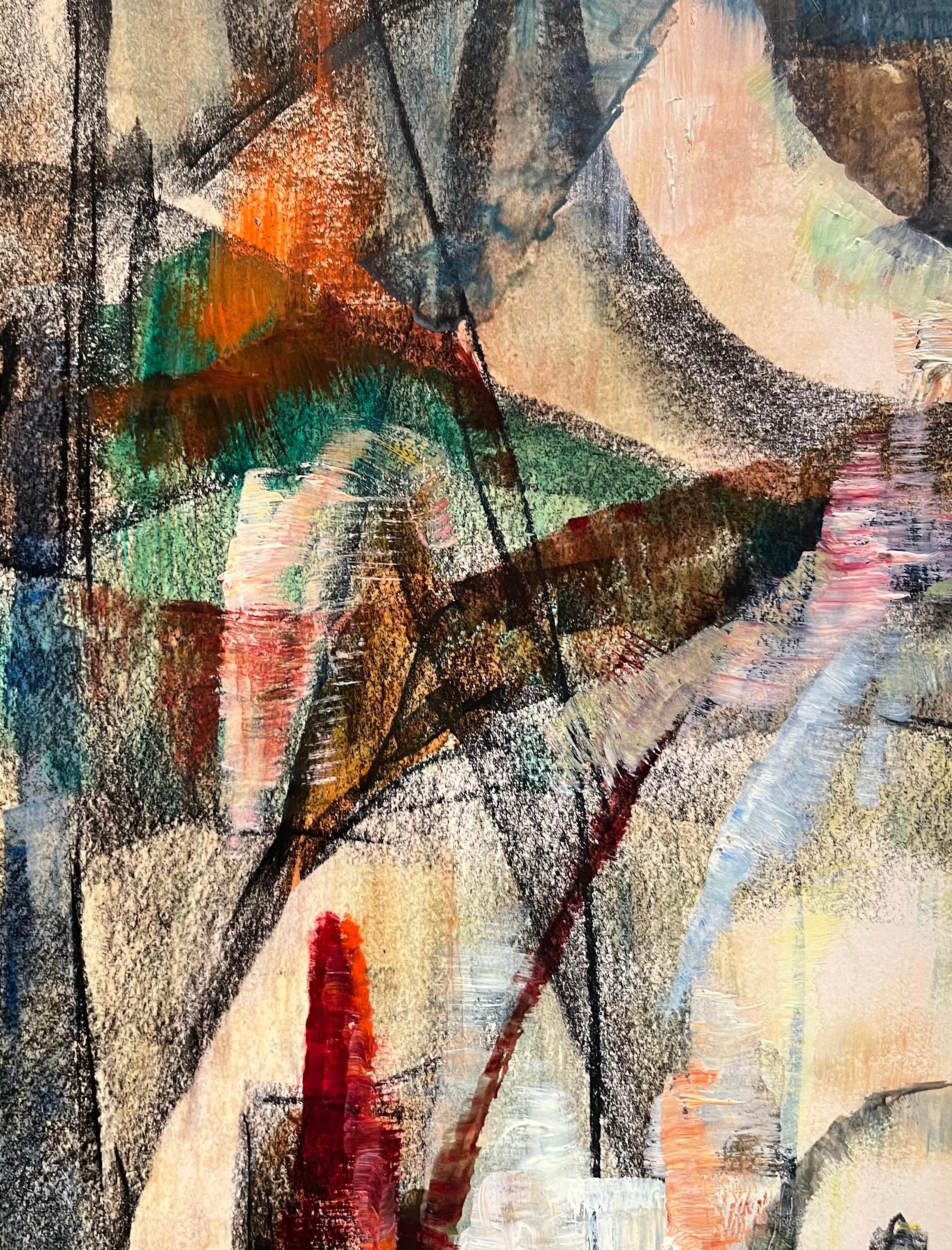 Composizione astratta N°4 di Vivaldo Martini - Olio su tela 73x38 cm in vendita 5
